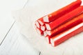 Japanese sticks surimi - imitation crab meat Royalty Free Stock Photo