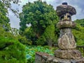 A Japanese Stone Lantern, focus lantern.