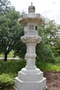 Japanese Stone Lantern at McGovern Centennial Gardens at Hermann Park in Houston, Texas