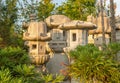 Japanese stone pedestal lanterns, or tachidoro in Japanese. Kanazawa, Japan. Royalty Free Stock Photo