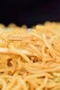 Japanese Street Food Fried Yakisoba Noodles with wooden Chopsticks Royalty Free Stock Photo