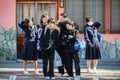 Japanese Students in Kyoto Royalty Free Stock Photo