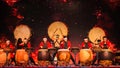 Japanese students perform Japanese traditional `Taiko` drum