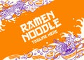 Japanese Style Background of Delicious Ramen and Ingredient