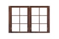 Japanese style brown wooden window frame Royalty Free Stock Photo