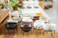 Japanese style designed stoneware pot plant ceramic pottery Royalty Free Stock Photo