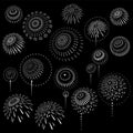 Japanese style fireworks material collection,