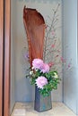 Japanese style flower arrangement ikebana isolated on white background Royalty Free Stock Photo