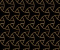Japanese style golden seamless pattern background image round curve cross dot line frame