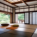 1 A Japanese-style house with traditional sliding doors and a minimalist design2, Generative AI