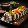 Japanese style maki made from thinly sliced beef 1
