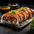 Japanese style maki made from thinly sliced beef 3