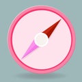 Japanese Style Pink Compass Vector Icon in Blue Background