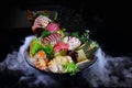 Japanese style raw fish sashimi plate Royalty Free Stock Photo