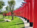 Red Japanese poles