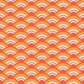 Japanese style retro vintage seamless pattern background orange scale wave cross Royalty Free Stock Photo