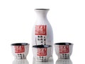 Japanese style Sake set for three person Royalty Free Stock Photo