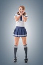 Japanese style school girl in sailor suit