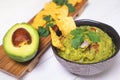 Japanese style of Maxican avocado guacamole with chips wasa