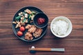 Japanese style set meal, karaage Royalty Free Stock Photo