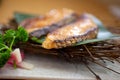 Japanese style teppanyaki roasted cod fish
