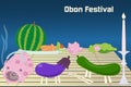 Japanese summer Bon Festival (Obon) background