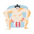 Japanese sumo wrestler, Japan people and culture symbol, strong overweight yokozuna