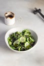 Japanese Sunomono salad with wakame seaweed and cucumber in bowl. Royalty Free Stock Photo