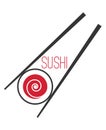 Japanese sushi bar food logo template