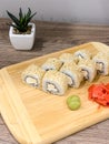 Japanese sushi delivered home ready to eat fast healthy food Royalty Free Stock Photo