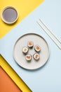 japanese sushi dish soy sauce. High quality photo Royalty Free Stock Photo