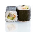 Japanese sushi with eel and cucumber Royalty Free Stock Photo