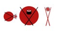 Japanese sushi emblems. Vector illustration Royalty Free Stock Photo