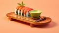 japanese sushi food. Maki ands rolls with tuna, salmon, shrimp, crab and avocado. Rainbow sushi roll, uramaki, hosomaki