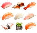 Japanese sushi isolated on a white Royalty Free Stock Photo
