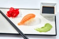 Japanese Sushi - Maguro Nigiri Sushi Tuna Sushi on White Background