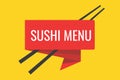 Japanese sushi menu vector illustration template Royalty Free Stock Photo