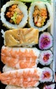Japanese sushi raw fish snacks Royalty Free Stock Photo