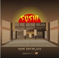 Japanese sushi restaurant interior design