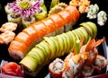 Japanese sushi rolls. Royalty Free Stock Photo