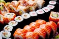 Japanese sushi rolls. Royalty Free Stock Photo