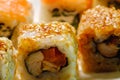 Japanese sushi seafood roll restaurant, delicious japan
