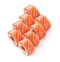 Japanese sushi set rolls smoked salmon caviar avocado Royalty Free Stock Photo