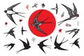 Japanese swallow set