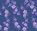 Japanese Sweet Flower Leaf Vector Seamless Pattern