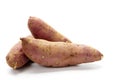 Japanese sweet potatoes on white background