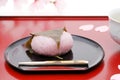 Japanese sweet sakura mochi