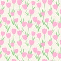 Japanese Sweet Tulip Vector Seamless Pattern