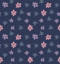 Japanese Sweet Wild Flower Vector Seamless Pattern