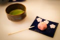 Japanese sweets and green tea Royalty Free Stock Photo